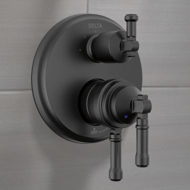 Click here to see Delta T27884-BL Delta Broderick Monitor 17 Series Integrated Diverter Trim, 3-Setting, ADA, MultiChoice, Matte Black - T27884-BL