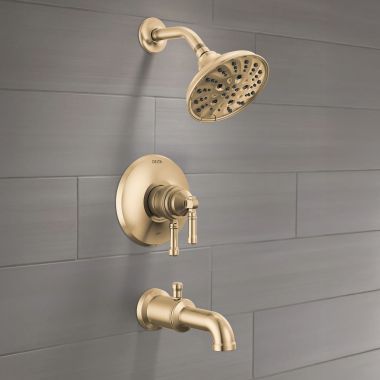 Click here to see Delta T17484-CZ-PR Delta Broderick Monitor 17 Series Tub Shower Trim, TouchClean, H2Okinetic, ADA, 1.75 GPM, Lumicoat Champagne Bronze - T17484-CZ-PR