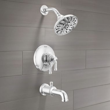 Click here to see Delta T17484-PR Delta Broderick Monitor 17 Series Tub Shower Trim, TouchClean, H2Okinetic, ADA, 1.75 GPM, Lumicoat Chrome - T17484-PR