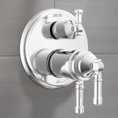 Click here to see Delta T27T884-PR Delta Broderick 17T Series Integrated Diverter Trim, 3-Setting, ADA, TempAssure, MultiChoice Valve, Lumicoat Chrome - T27T884-PR