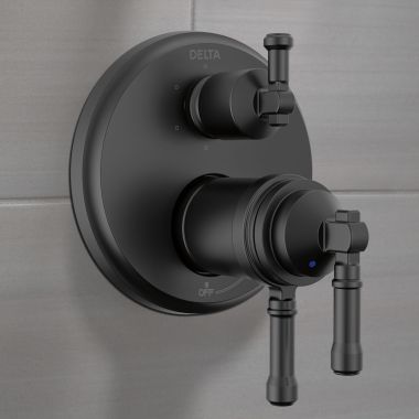 Click here to see Delta T27T984-BL Delta Broderick 17T Series Integrated Diverter Trim, 6-Setting, ADA, TempAssure, MultiChoice, Matte Black - T27T984-BL