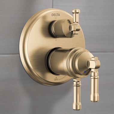 Click here to see Delta T27T984-CZ-PR Delta Broderick 17T Series Integrated Diverter Trim, 6-Setting, ADA, TempAssure, MultiChoice, Lumicoat Champagne Bronze - T27T984-CZ-PR