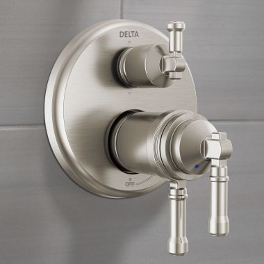 Click here to see Delta T27T984-SS-PR Delta Broderick 17T Series Integrated Diverter Trim, 6-Setting, ADA, TempAssure, MultiChoice, Lumicoat Stainless - T27T984-SS-PR