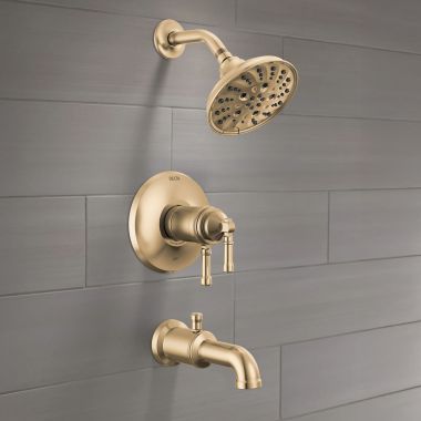 Click here to see Delta T17T484-CZ-PR Delta Broderick Monitor 17T Series Tub Shower Trim, TouchClean, H2Okinetic, ADA, Lumicoat Champagne Bronze - T17T484-CZ-PR
