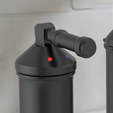 Click here to see Delta H576BL Delta Broderick Level Handle Kit for the 3-Hole Roman Tub with a Hand Shower, ADA, Matte Black - H576BL