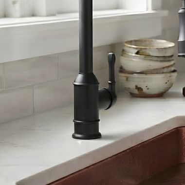 Click here to see Delta RP100834BL Delta Broderick Handle, Set Screw and Button for Single Handle Pull-Down Kitchen Faucet, Matte Black - RP100834BL