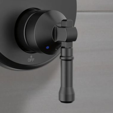 Click here to see Delta RP103750BL Delta Broderick Handle, Set Screw and Cover for 14 Series Integrated Diverter Trim (3 & 6 Settings), Matte Black - RP103750BL