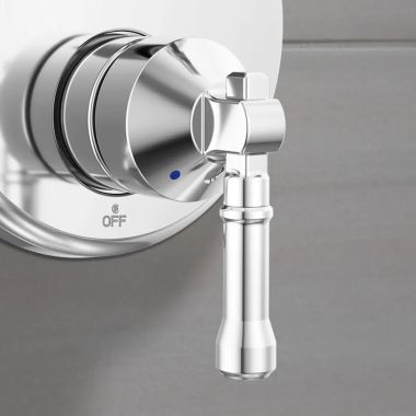 Click here to see Delta RP103750PCPR Delta Broderick Handle, Set Screw and Cover for 14 Series Integrated Diverter Trim (3 & 6 Settings), Lumicoat Chrome - RP103750PCPR