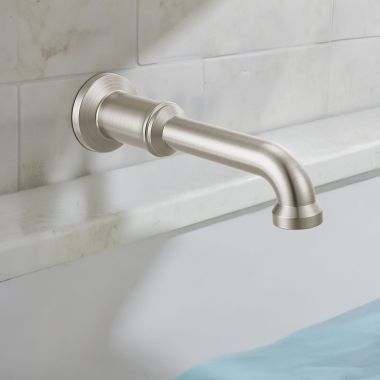 Click here to see Delta RP103402SSPR Delta Broderick Non Diverter Tub Spout, Lumicoat Stainless - RP103402SSPR