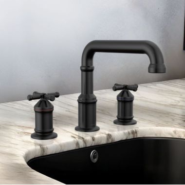 Click here to see Delta T2784-BLLHP Delta Broderick Roman Tub Only Trim for Two Handle Roman Tub Faucet, Matte Black, (Less Handles) - T2784-BLLHP