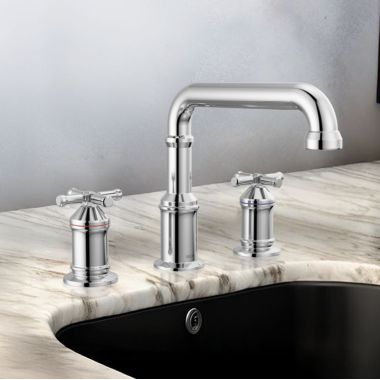 Click here to see Delta T2784-PR-LHP Delta Broderick Roman Tub Only Trim for Two Handle Roman Tub Faucet, Lumicoat Chrome, (Less Handles) - T2784-PR-LHP