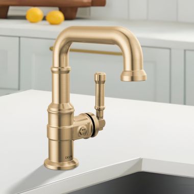 Click here to see Delta 584SH-CZ-PR-DST Delta Broderick Single Handle Bathroom Faucet, With Pop-Up, DIAMOND Seal, ADA, 1.2 GPM, Lumicoat Champagne Bronze - 584SH-CZ-PR-DST