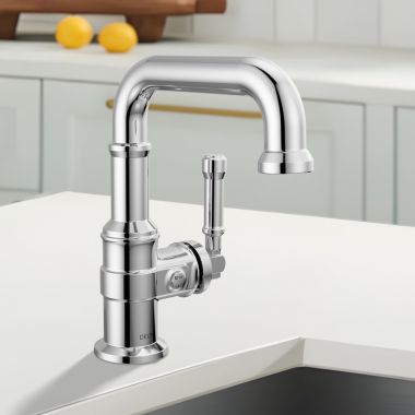 Click here to see Delta 584SH-PR-DST Delta Broderick Single Handle Bathroom Faucet, With Pop-Up, DIAMOND Seal, ADA, 1.2 GPM, Lumicoat Crome - 584SH-PR-DST