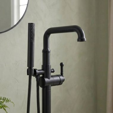 Click here to see Delta RP103742BL Delta Broderick Spout Assembly for T4784 Floor Mount Tub Filler, Matte Black - RP103742BL
