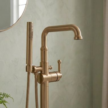 Click here to see Delta RP103742CZPR Delta Broderick Spout Assembly for T4784 Floor Mount Tub Filler, Lumicoat Champagne Bronze - RP103742CZPR