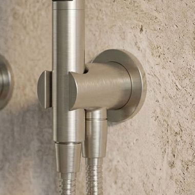 Click here to see Delta RP103741SSPR Delta Broderick Wall Mount Assembly for T5784 Wall Mount Tub Filler Trim With Hand Shower, Lumicoat Stainless - RP103741SSPR
