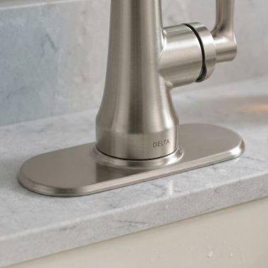 Click here to see Delta RP101515SP Delta Caffery Escutcheon for 15827LF Single-Hole Lavatory Faucet, Stainless - RP101515SP