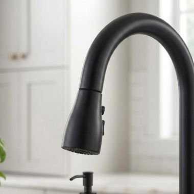 Click here to see Delta RP103363BL Delta Capertee Wand Assembly, Hose & Clip for 19877Z Single Handle Pull-Down Kitchen Faucet with Soap Dispenser, Matte Black - RP103363BL