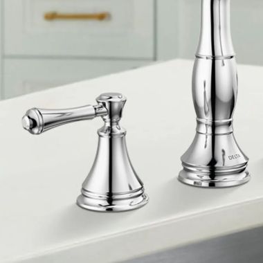 Click here to see Delta RP102237PC Delta Handle Kit for Cassidy 3597 Two Handle Widespread Pull-Down Bathroom Faucet, Chrome - RP102237PC