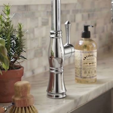 Click here to see Delta RP92377 Delta Cassidy Chrome Handle, Set Screw, and Button for Single-Handle Pull-Down 9197-DST Kitchen and 9997-DST Bar/Prep Faucets - RP92377