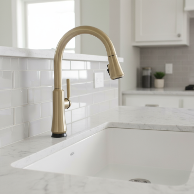 Click here to see Delta 9179TL-CZ-DST Delta Coranto Single Handle Pull-Down Kitchen Faucet, Touch2O, Touch-Clean, Diamond Seal, MagnaTite, ADA, 1.8 GPM, Champagne Bronze - 9179TL-CZ-DST 