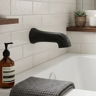 Click here to see Delta RP103716BL Delta Dallace Diverter Tub Spout for T142855-I & T144855-I Monitor 14-Series Shower Only Trim, Matte Black - RP103716BL