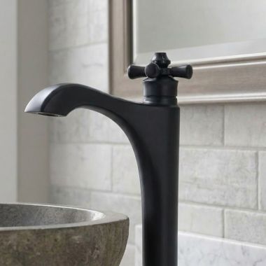 Click here to see Delta RP102152BL Delta Dorval Cross Handle for Dorval Single Handle Vessel Bathroom Faucet, Matte Black - RP102152BL