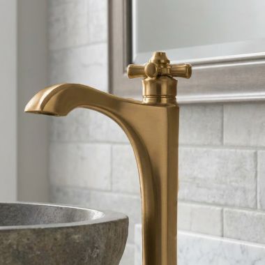 Click here to see Delta RP102152CZ Delta Dorval Cross Handle for Dorval Single Handle Vessel Bathroom Faucet, Champagne Bronze - RP102152CZ