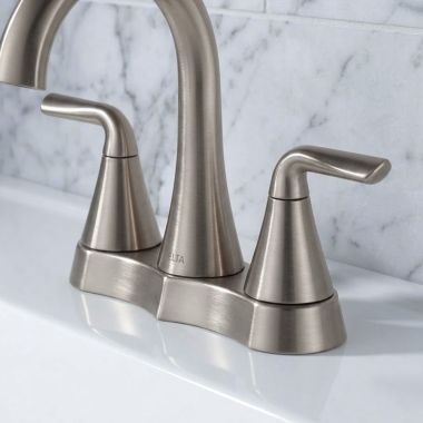 Click here to see Delta RP103569SP Delta Eldren Lever Handle Assembly for 25847LF Two Handle Centerset Bathroom Faucet, Spotshield Brushed Nickel - RP103569SP