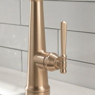 Click here to see Delta RP101344CZPR Delta Emmeline Handle, Screw And Button for 19842-DST Kitchen Faucet & 9982-DST Bar/Prep Faucet, Lumicoat Champagne Bronze - RP101344CZPR