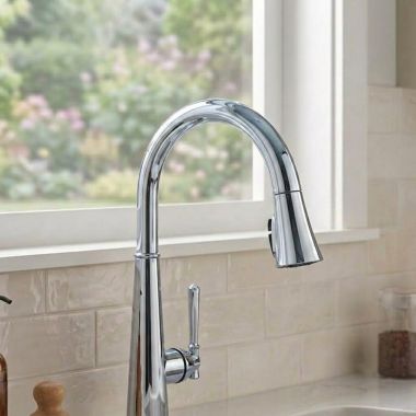 Click here to see Delta RP101347PCPR Delta Emmeline Spout Assembly for 9182-DST Single Handle Pull-Down Kitchen Faucet, Lumicoat Chrome - RP101347PCPR