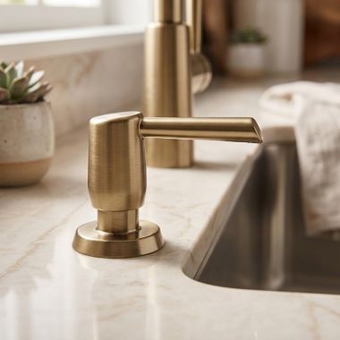 Click here to see  RP100736CZ Delta Essa Metal Soap Dispenser, Champagne Bronze - RP100736CZ 