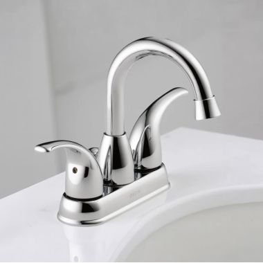 Click here to see Delta B2519LF Delta Foundations Two Handle Centerset Bathroom Faucet, 1.2 GPM, Chrome - B2519LF