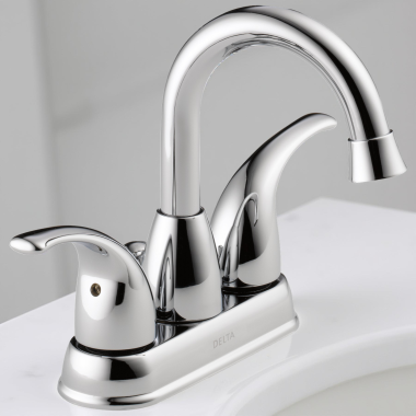 Click here to see Delta B2519LF Delta Foundations Two Handle Centerset Bathroom Faucet, 1.2 GPM, Chrome - B2519LF
