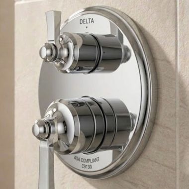 Click here to see Delta RP100945PCPR Delta Escutcheon for 14 Series Integrated Diverter Trim, Lumicoat Chrome - RP100945PCPR