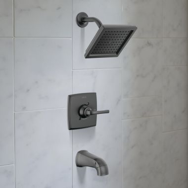 Click here to see Delta 144864-BL Delta Geist Monitor 14-Series Tub And Shower Faucet, Touch-Clean, MultiChoice Valve, ADA, Matte Black - 144864-BL