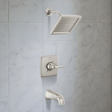 Click here to see Delta 144864-SP Delta Geist Monitor 14-Series Tub And Shower Faucet, Touch-Clean, MultiChoice Valve, ADA, Spotshield Brushed Nickel - 144864-SP