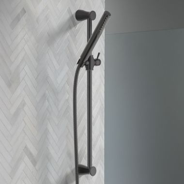 Click here to see Delta 57085-BL Delta Compel Single-Setting Slide Bar Hand Shower, Touch-Clean, 2.5 GPM, Matte Black - 57085-BL