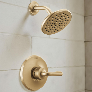 Click here to see Delta T14233-CZ Delta Kayra Monitor 14 Series Shower Trim, Lever Handle, Touch-Clean, ADA, 1.75 GPM, Champagne Bronze - T14233-CZ