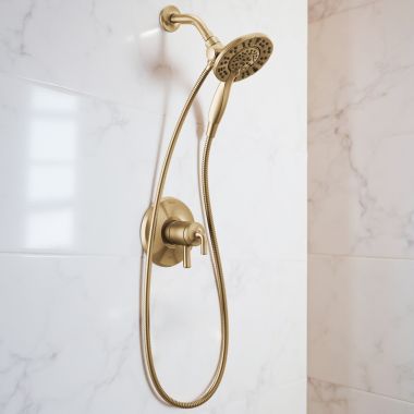 Click here to see Delta T17233-CZ-I Delta Kayra Monitor 17 Series In2ition Shower Faucet with Volume Control, Lever Handles, H2Okinetic, ADA, 1.75 GPM, Champagne Bronze - T17233-CZ-I
