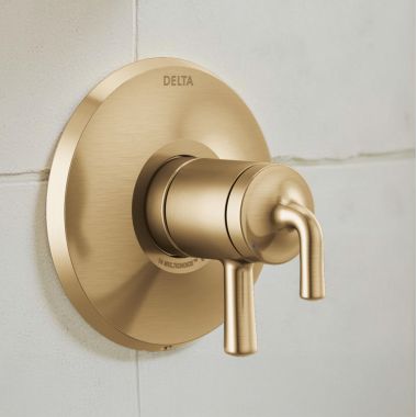 Click here to see Delta T17033-CZ Delta Kayra Monitor 17 Series Valve Only Trim, Pressure Balance, Two Lever Handles, ADA-Compliant, Champagne Bronze - T17033-CZ