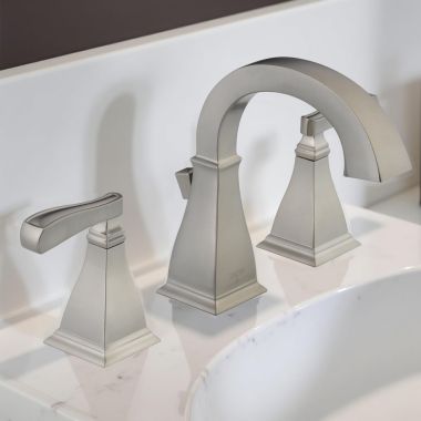 Click here to see Delta 35718-SP-DST Delta Lakewood Widespread Bathroom Faucet, Two-Handle, Deck Mount, DIAMOND Seal, ADA, 1.2 GPM, Spotshield Brushed Nickel - 35718-SP-DST