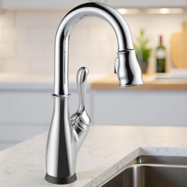 Click here to see Delta 9678TL-DST Delta Leland Touch2O Bar/Prep Faucet With Touchless Technology, DIAMOND Seal, MagnaTite, ADA, 1.8 GPM, Chrome - 9678TL-DST