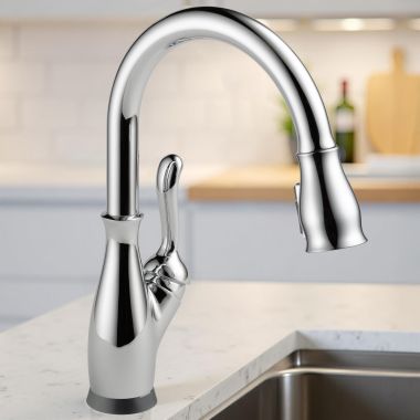 Click here to see Delta 9178TL-DST Delta Leland Touch2O Kitchen Faucet With Touchless Technology, ShieldSpray, DIAMOND Seal, ADA, 1.8 GPM, Chrome - 9178TL-DST