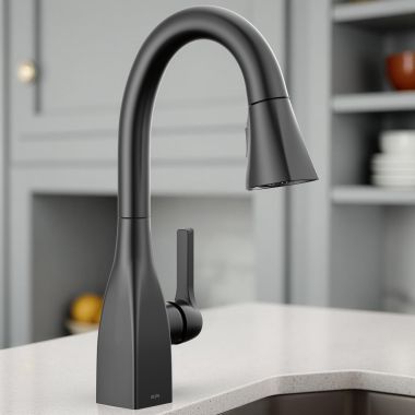 Click here to see Delta 9983-BL-DST Delta Mateo Pull-Down Bar/Prep Faucet, Single Handle, Touch-Clean, DIAMOND Seal, ADA, 1.8 GPM - Matte Black - 9983-BL-DST