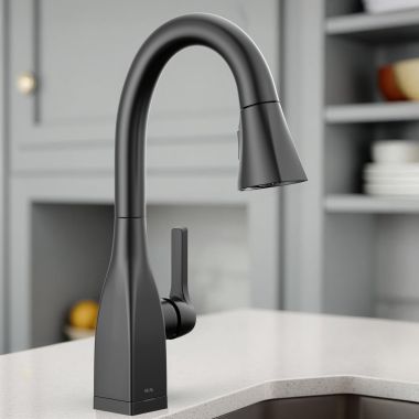 Click here to see Delta 9983T-BL-DST Delta Mateo Pull-Down Bar/Prep Faucet With Touch2O, Single Handle, DIAMOND Seal, MagnaTite, ADA, 1.8 GPM - Matte Black - 9983T-BL-DST
