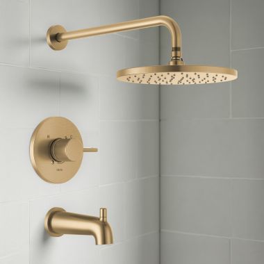 Click here to see Delta T14469-CZ-PP Delta Modern Monitor 14 Series Tub And Trim Shower, Touch-Clean, MultiChoice, ADA, 1.75 GPM, Champagne Bronze - T14469-CZ-PP