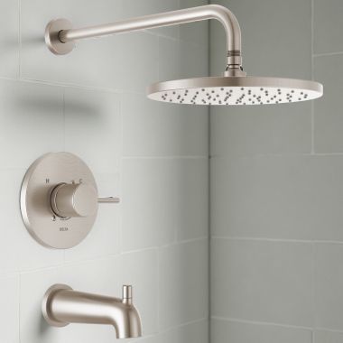 Click here to see Delta T14469-SP-PP Delta Modern Monitor 14 Series Tub And Trim Shower, Touch-Clean, MultiChoice, ADA, 1.75 GPM, Spotshield Brushed Nickel - T14469-SP-PP
