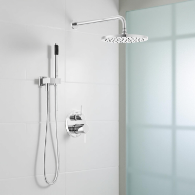 Click here to see Delta 342702 Delta Modern Monitor 14 Series Shower With Raincan, Hand Shower & Rough Valve, Touch-Clean, MultiChoice, ADA, 1.75 GPM, Chrome - 342702