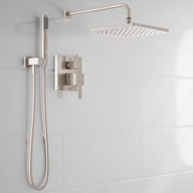 Click here to see Delta 342701-SP Delta Modern Monitor 14 Series Shower With Raincan, Hand Shower & Rough Valve, Touch-Clean, ADA, 1.75 GPM, Spotshield Brushed Nickel - 342701-SP